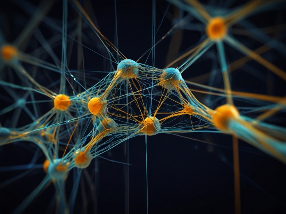 Ilustración de una red de neuronas conectadas